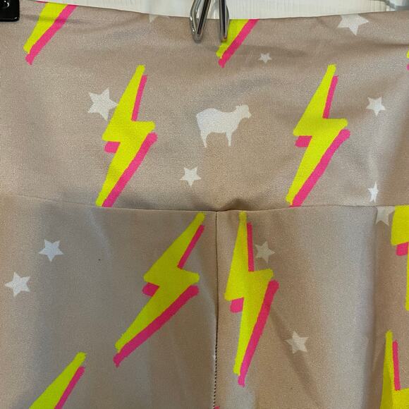 Goldsheep Nude Neon Bolts Leggings size Medium - Picture 8 of 15
